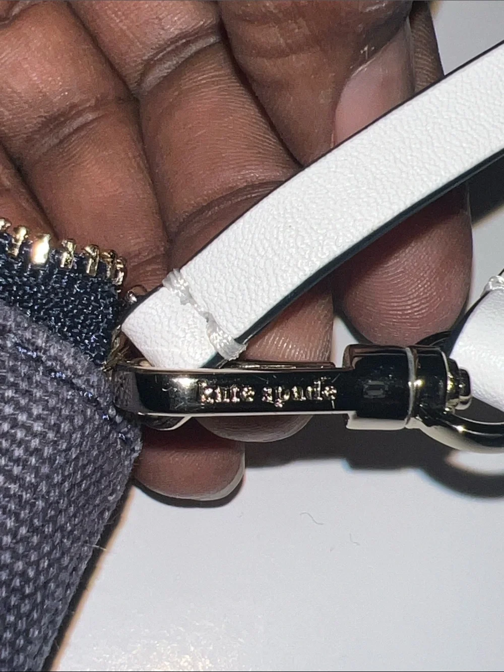 kate spade plum canvas wristlet with gold spade